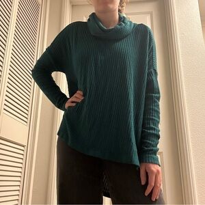 Anthropologie Deep Green Cowl Neck Sweater